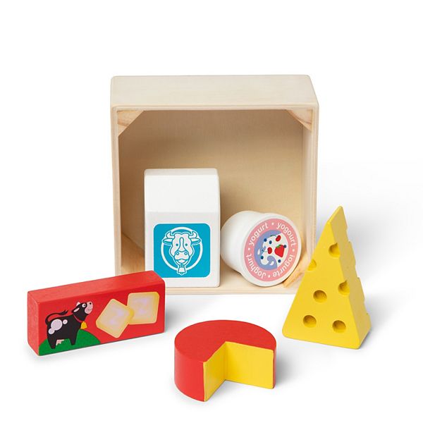 Melissa & Doug Food Groups Wooden Play Dairy Food Set With Crate Melissa & Doug