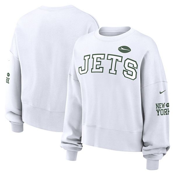 Оверсайз женское худи белого цвета с длинными рукавами Nike New York Jets Nike