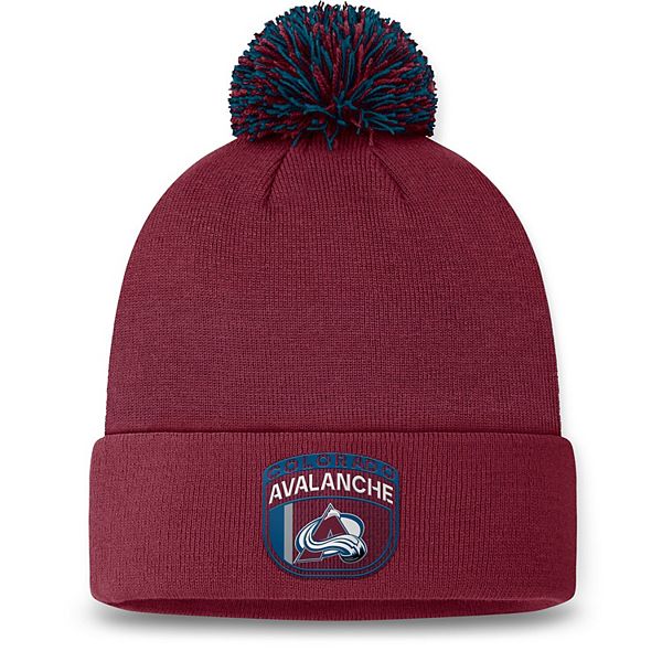 Мужская бордовая вязаная шапка с помпоном Colorado Avalanche 2024 NHL Draft Fanatics Brands - White Label