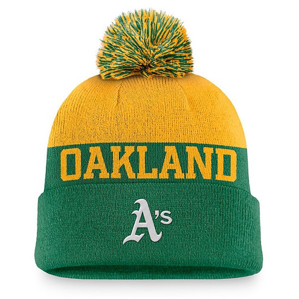 Вязаная мужская шапка с помпоном Oakland Athletics Rewind Peak, 100% акрил Nike