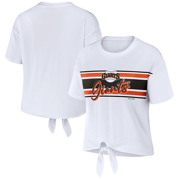 Женская Футболка WEAR by Erin Andrews Белая с Завязками San Francisco Giants WEAR by Erin Andrews