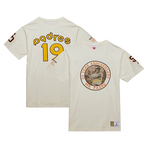 Мужская Футболка Mitchell & Ness Tony Gwynn Cream San Diego Padres Legends Photo Real Mitchell & Ness