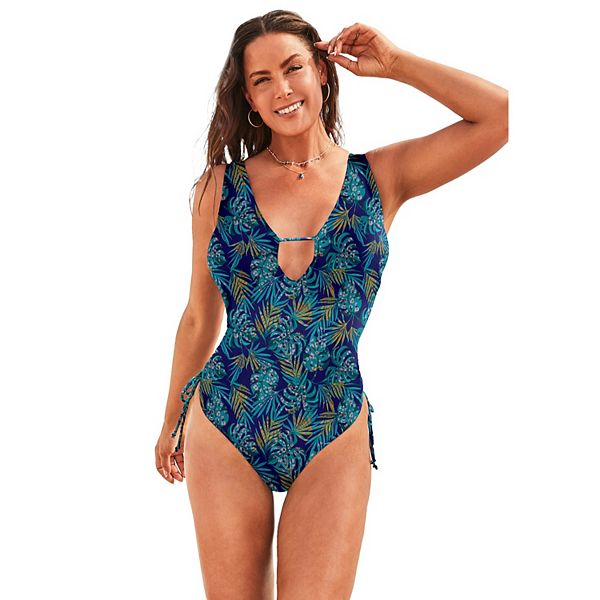 Купальник Swimsuits For All из А-листа с глубоким V-образным вырезом и поддержкой груди Swimsuits For All