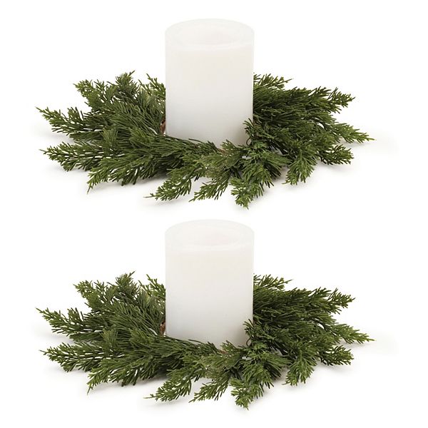 Melrose 2-Pack Pine Candle Ring Set Melrose