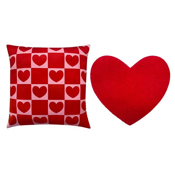 Celebrate Together™ Valentine's Day 2-pack Checker Heart Pillows Celebrate Together