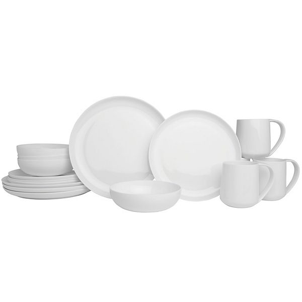 Fitz & Floyd 16-Piece Nevaeh White Coupe Dinnerware Set Fitz & Floyd