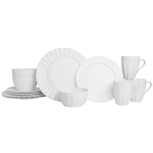 Fitz & Floyd Nevaeh 16-pc. White Fluted Dinnerware Set Fitz & Floyd