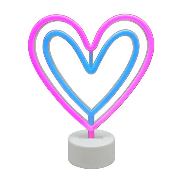 Celebrate Together Valentine's Day Double Heart LED Neon Table Decor Celebrate Together