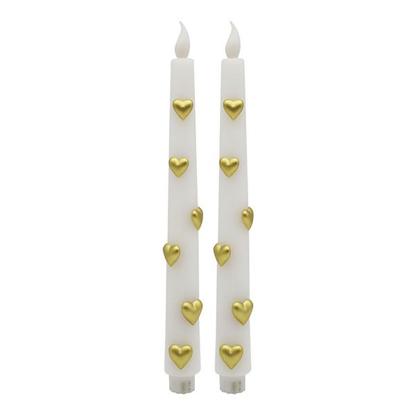 Celebrate Together Valentine's Day White Heart Taper Candles Celebrate Together