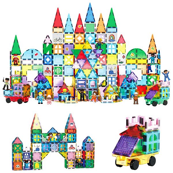 Picassotiles 350 Piece Extensive Master Builder Magnetic Building Block Set PicassoTiles