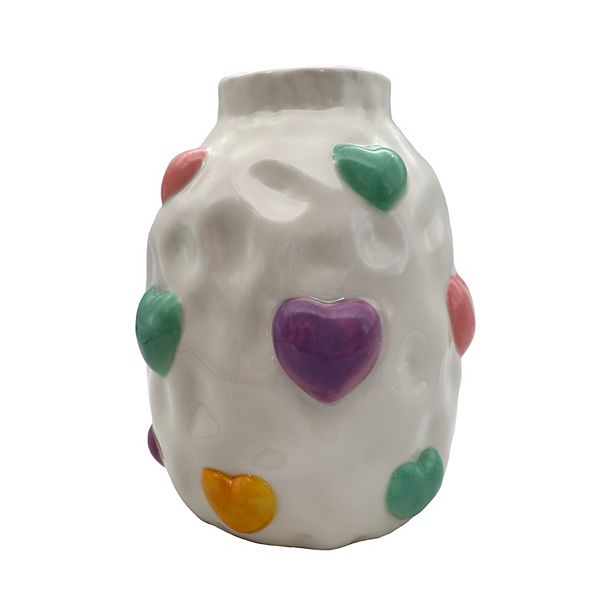 Celebrate Together Valentine's Day Large Embossed Hearts Ceramic Vase Celebrate Together