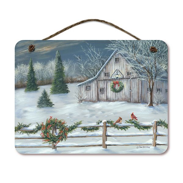 COURTSIDE MARKET White Christmas 12" x 16" Hanging Artboard Courtside Market