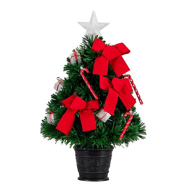 nearly natural 24-in. Pre-Lit Fiber Optic Classic Star Topped Artificial Christmas Tree NEARLY NATURAL