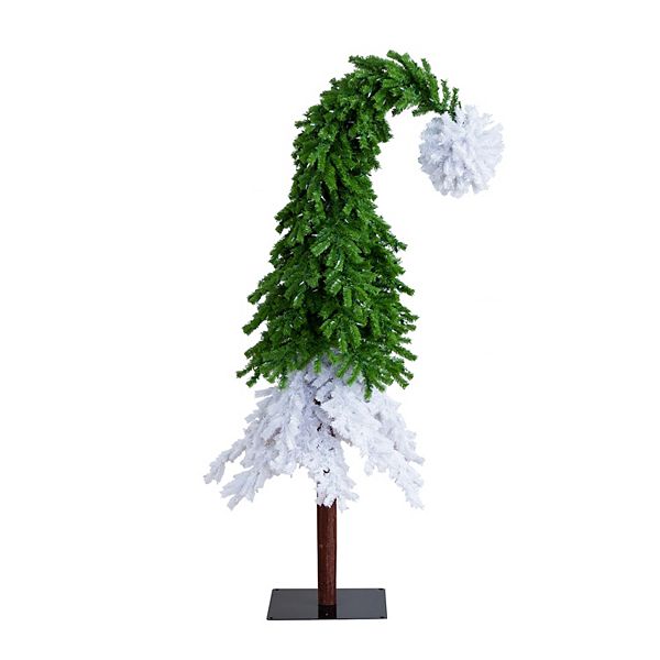 nearly natural 7-ft. Holiday Green & White Santa’s Hat Christmas Tree NEARLY NATURAL