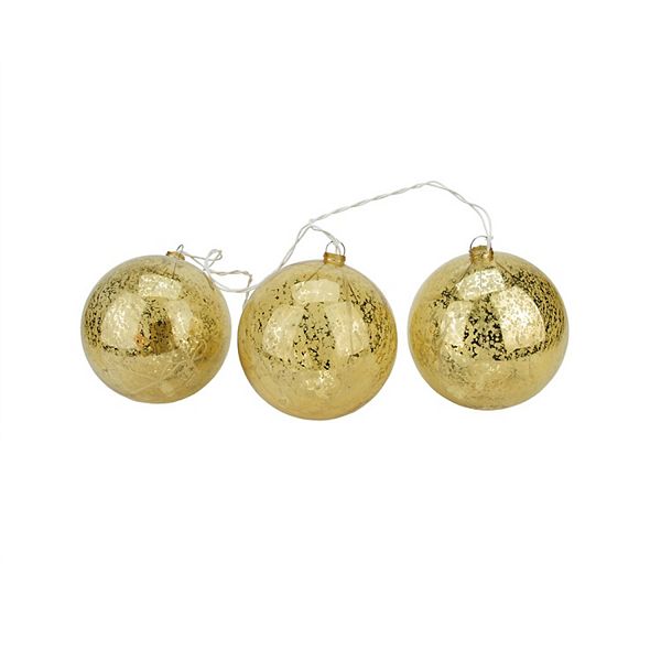 PENN Indoor / Outdoor 20-Count White Wire Mini Gold Ball Ornaments Christmas Light Set Penn