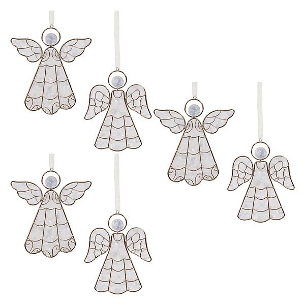 Melrose Metal Framed Angel Ornament (Set of 6) Melrose