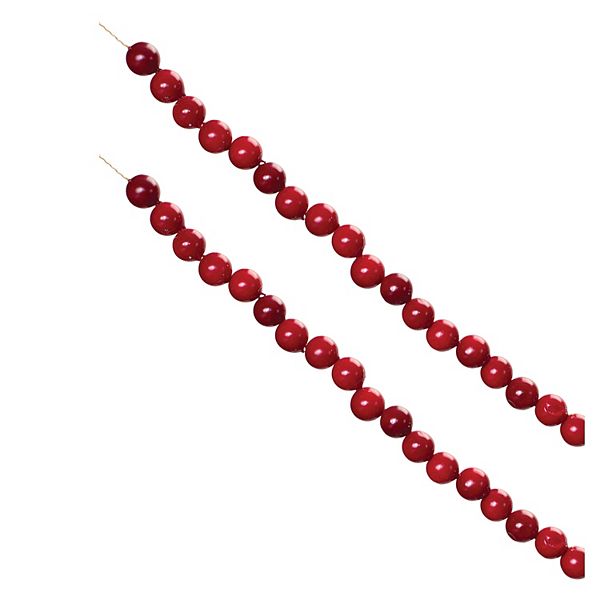 Melrose Faux Cranberry String Garland 2-piece Set Melrose