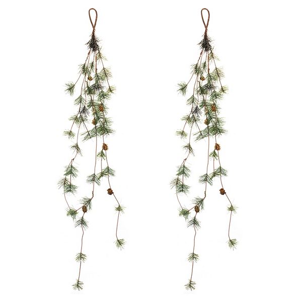 Melrose Artificial Pine Cone Twig Garland 2-piece Set Melrose