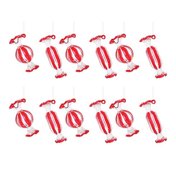 Melrose Peppermint Candy Ornament (Set of 12) Melrose