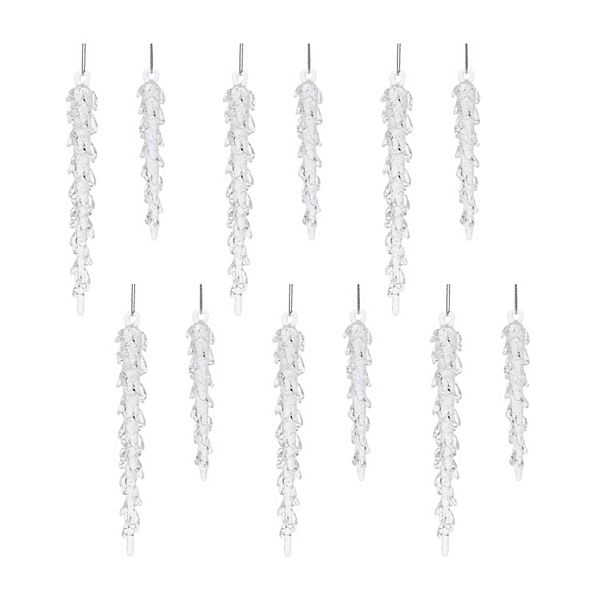 Melrose Glass Icicle Drop Ornament (Set of 12) Melrose