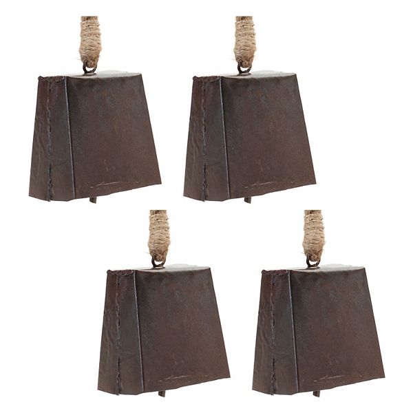 Melrose Bronze Metal Bell Ornament (Set of 4) Melrose