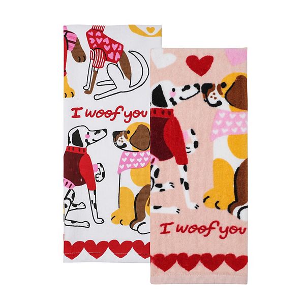 Celebrate Together™ Valentine's Day Love Dogs 2-piece Kitchen Towel Set Celebrate Together