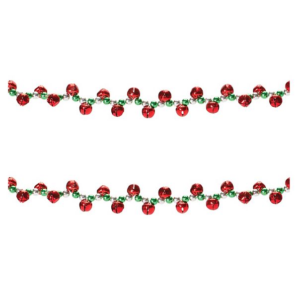 Melrose Sleigh Bell String Garland 2-piece Set Melrose