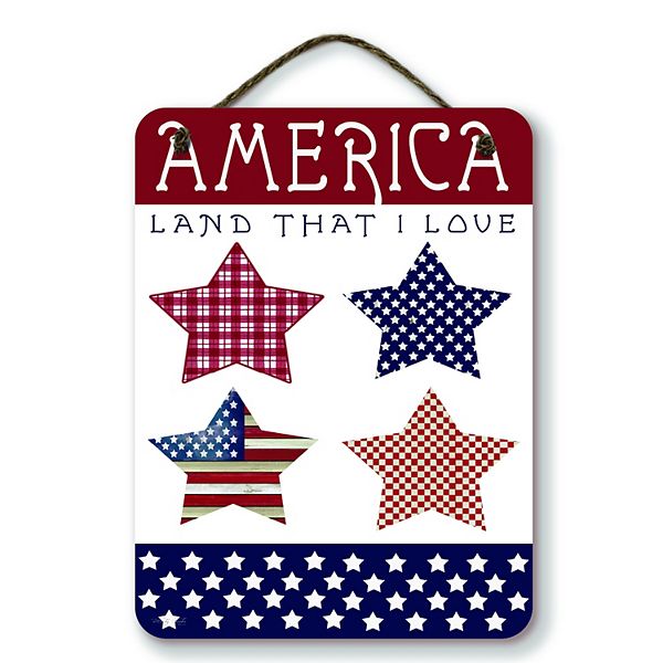 COURTSIDE MARKET America: Land That I Love Hanging Artboard Wall Decor Courtside Market