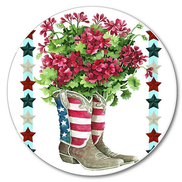 COURTSIDE MARKET Patriotic Boots Plaque Wall Art Courtside Market