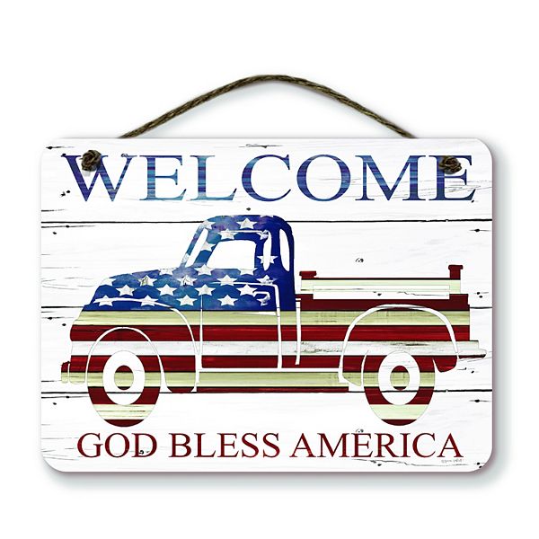 COURTSIDE MARKET God Bless America Plaque Wall Art Courtside Market