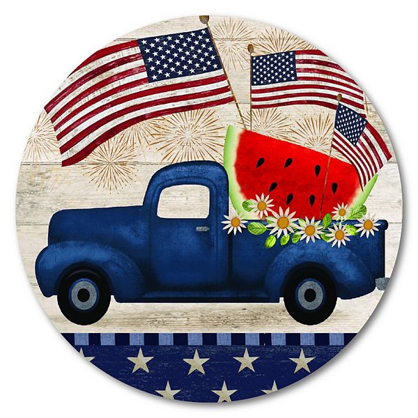 COURTSIDE MARKET Blue Patriotic Plaque Wall Art Courtside Market