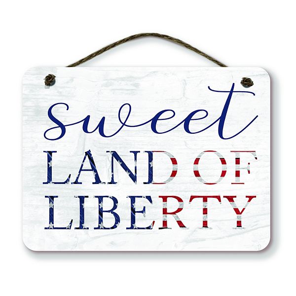 COURTSIDE MARKET Sweet Land of Liberty Hanging Artboard Wall Decor Courtside Market