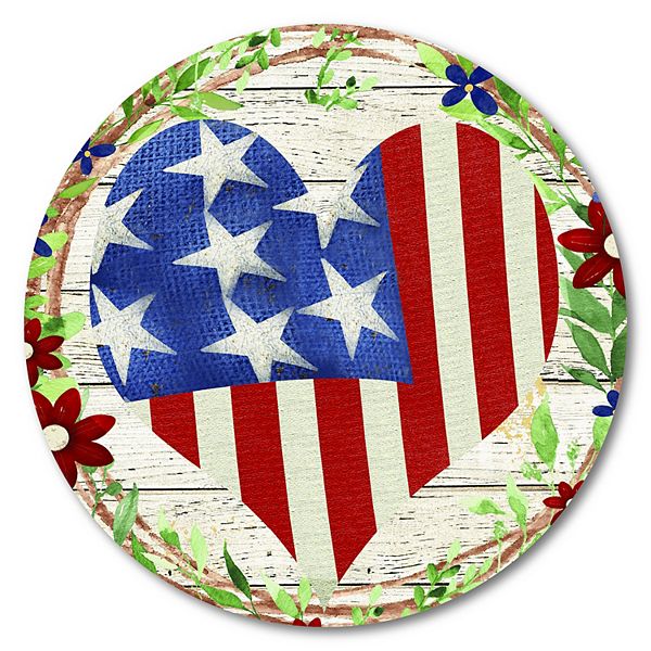 COURTSIDE MARKET Patriotic Wreath Plaque Wall Art Courtside Market