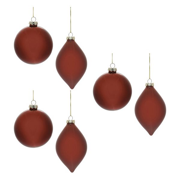 Melrose 6-Piece Red Glass Ball Ornament Set Melrose