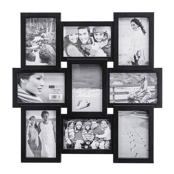 Malden 9-Opening 4x6 Black Puzzle Wall Collage Photo Frame Malden