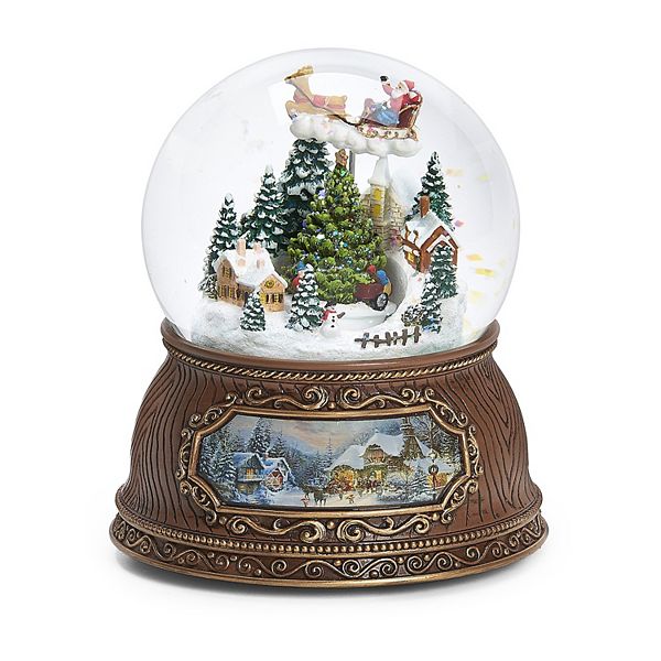 Roman Musical Santa & Tree Glitterdome Table Decor Roman