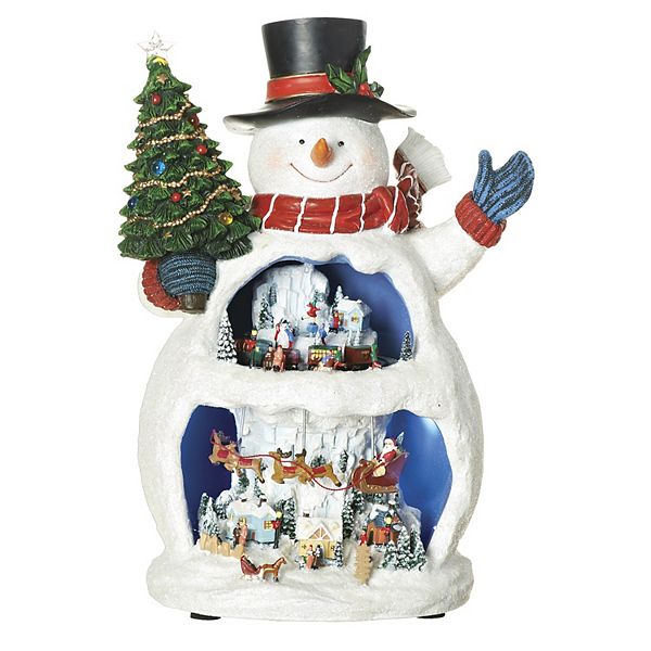 Roman Musical LED Snowman Rotating Levels Holiday Table Decor Roman