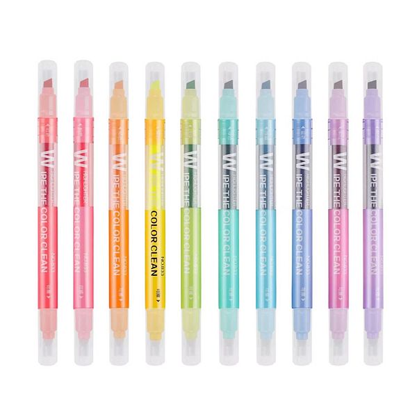 Dual Ended Erasable Highlighter Markers 10 Colors Kitcheniva