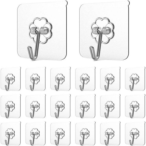 Heavy Duty Adhesive Wall Hooks 24 Pcs Kitcheniva