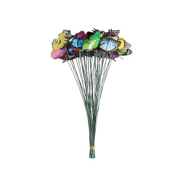 Butterfly Stakes Outdoor Flower Garden Decor 50 Pcs Kitcheniva