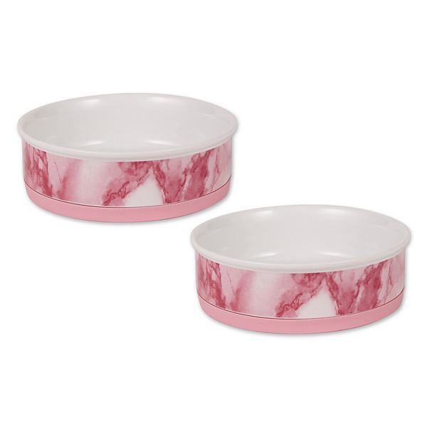 Bone Dry Pet Bowl - Pink Marble 2-pc. Set Bone Dry