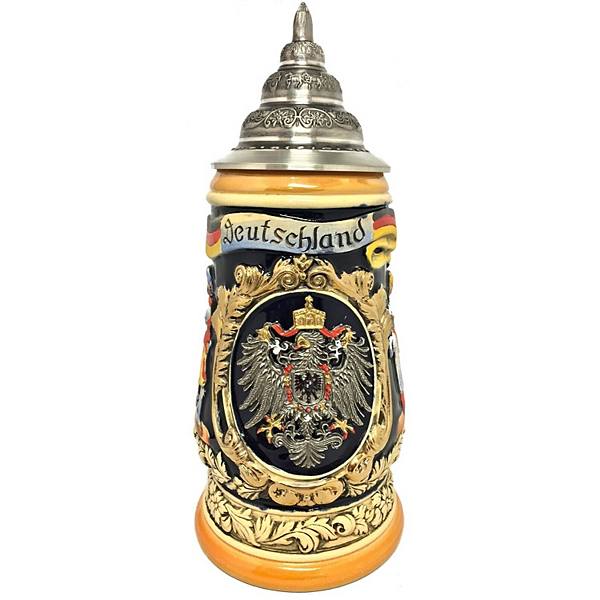 Pinnacle Peak Trading Deutschland Germany With Pewter Eagle And Cities Le Relief German Beer Stein Pinnacle Peak Trading Company