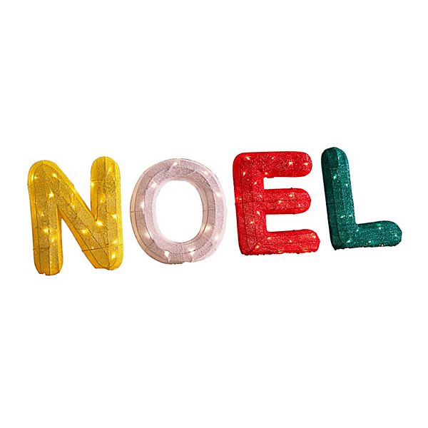 Brylanehome Pre-lit Tinsel Noel Sign BrylaneHome