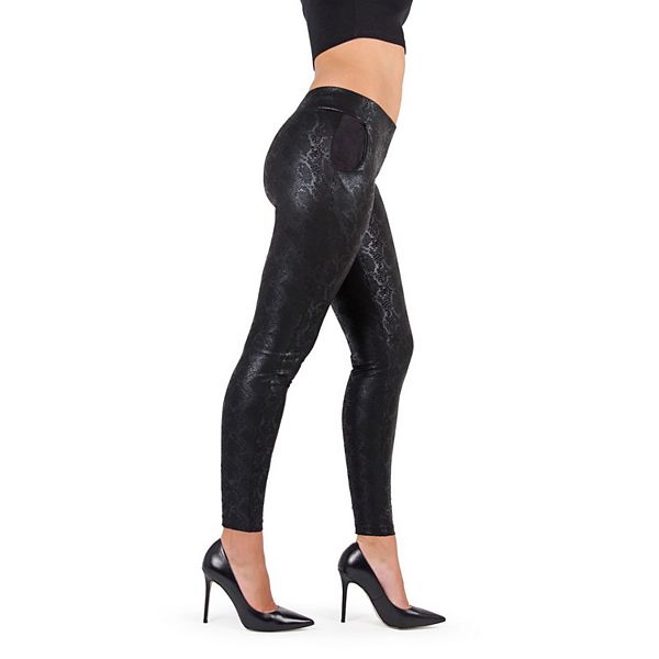 Женские Повседневные брюки MEMOI Sophisticated Metallic Snakeskin Leggings MEMOI