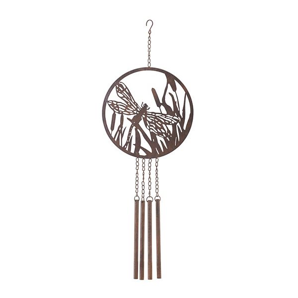 Melrose Outdoor Metal Dragonfly Wind Chime Decor Melrose