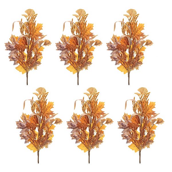 Melrose 6-pc. Artificial Harvest Maple Leaf Stem Set Melrose