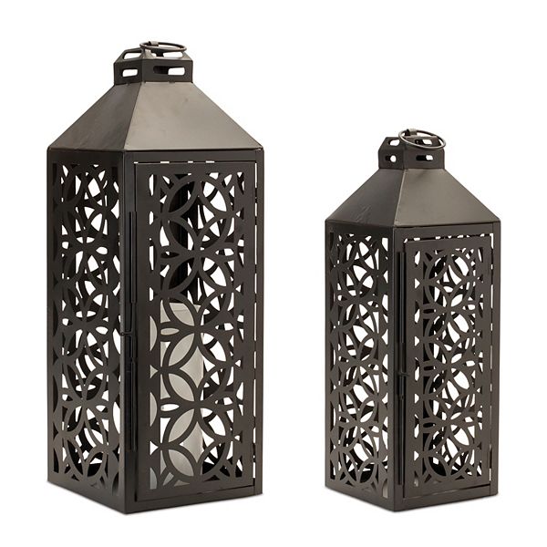 Melrose 2-pc. Geometric Metal Lantern Table Decor Set Melrose