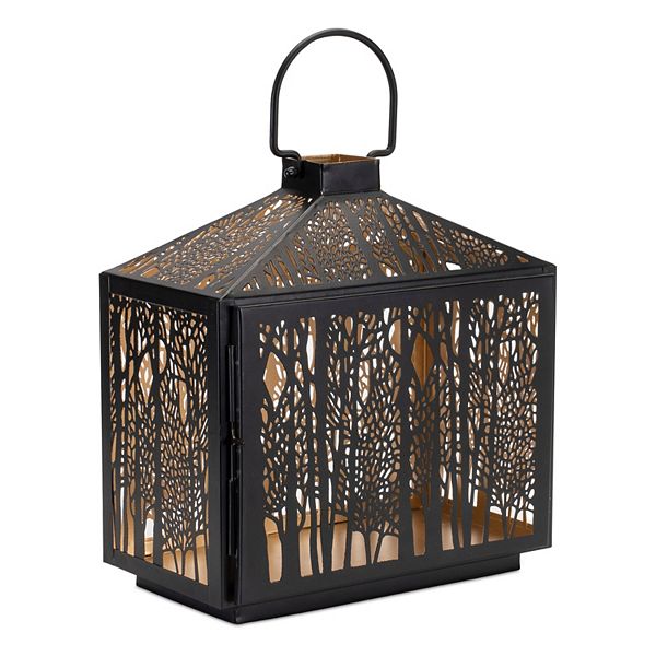 Melrose Forest Lantern with Gold Accent Table Decor Melrose