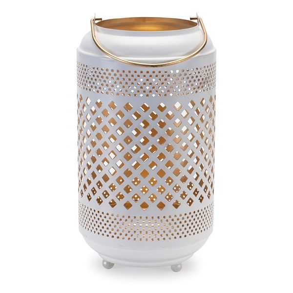 Melrose Lattice Punched Metal Lantern Melrose