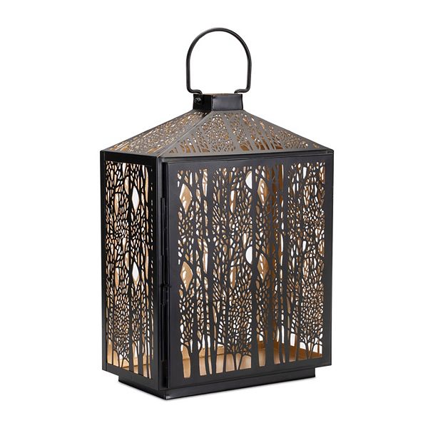 Melrose Forest Cut Metal Lantern Table Decor Melrose